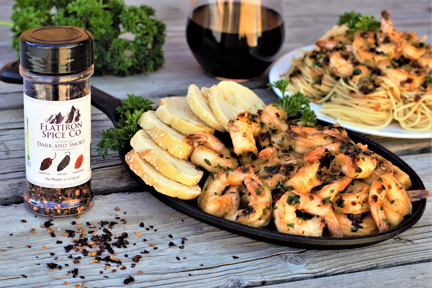 Dark & Smoky Shrimp Scampi