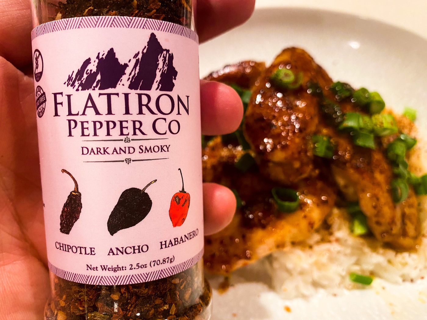 closeup picture of dark & smoky bottle